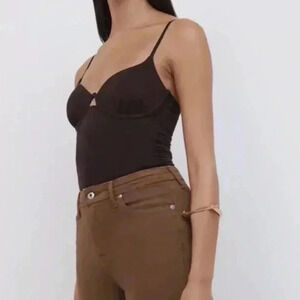 Jonathan Simkhai Tessi black Bodysuit size Large